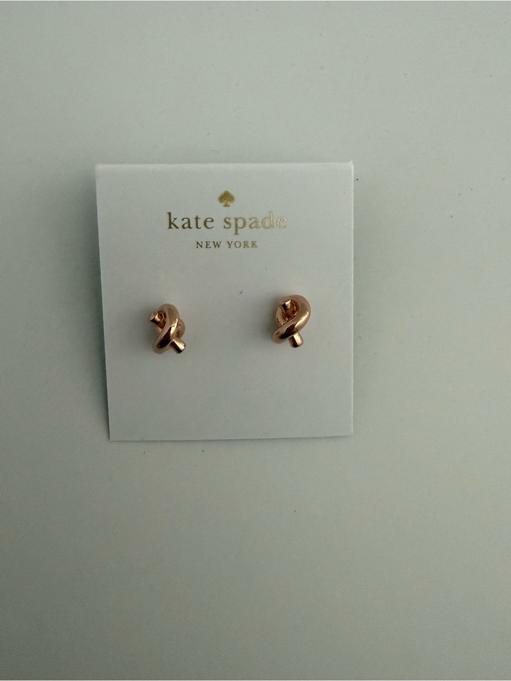 kate spade rose gold knot stud earrings